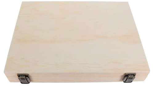 Cabilock Caja de Madera Tapa Abatible Pequeña A4 Baúl Organizador Rústico para Manualidades DIY Almacenamiento Multiusos para Joyas Recuerdos y Pulseras Madera Maciza Natural