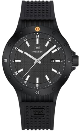 GLOCK Orologio da uomo al quarzo, cassa da 44 mm, orologio da polso con cassa in acciaio inox nero, quadrante in silicone, 10 ATM | GW-33-1-24