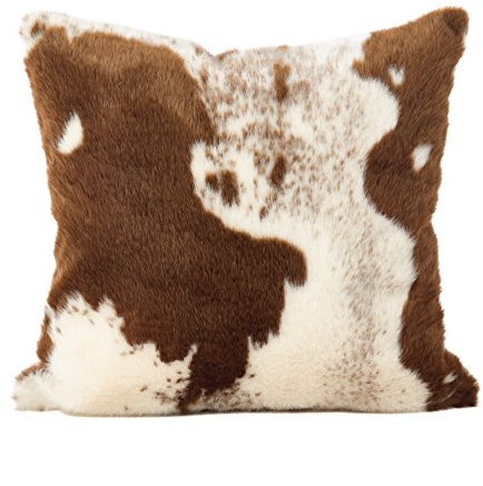 SARO LIFESTYLE Cowhide Design Faux Fur Pillow - Poly Filled