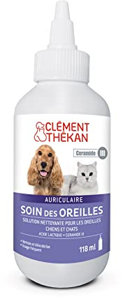 Clément Thékan - Soin des Oreilles - Solution Nettoyante pour Les Oreilles - Chiens et Chats - Nettoie et Désodorise - Flacon 118 ML
