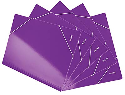 Leitz Eckspannermappe WOW, A4, Füllhöhe 250 Blatt, Karton 5er / 10er (violett metallic | 5er)