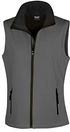 Result Core – ärmellose Softshell-Jacke für Damen, Carbon / Schwarz, XL