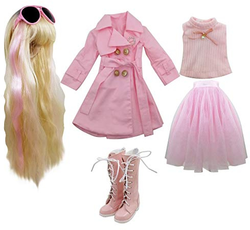 Set Fashion Bekleidung Perücken Schuhe Socken Accessoires vollen Satz für 1/3 21-23inch 60cm BJD Puppen (Via)
