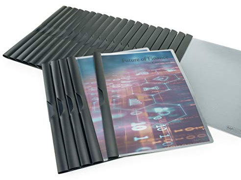 Rapesco 1596 A4 Klemmmappe, Schwarz, 25 Stück