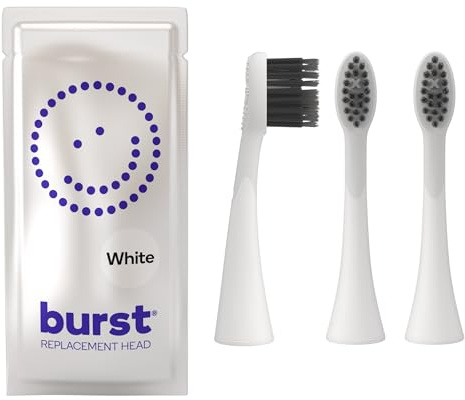 BURST Genuine Replacement Heads for Original Sonic Electric Toothbrush (White/3 Pack) | Ultra Soft Bristles for a Deep Clean | Stain & Plaque Removal