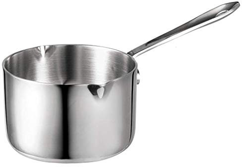 Mini Butter Melting Pot, 450ml Butter Coffee Milk Pot Warmer with Dual Pour Spout 18/10 Tri-Ply Stainless Steel Suitable for Induction, Electric, Glass Ceramic, Gas hobs and dishwashers