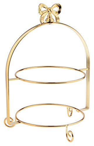 Backbayia Metall Vogelkäfig Tortenständer Kuchenständer für Hochzeit, Geburtstag, Taufe, Party (Gold)