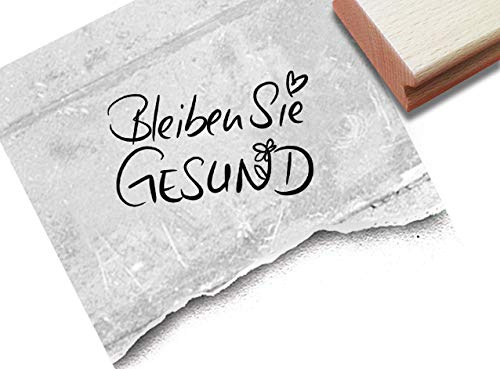 Stempel Bleiben Sie gesund, in Handschrift - Textstempel für Nachrichten Karten Briefe Geschenkanhänger Scrapbook Gesundheit Spruch - zAcheR-fineT