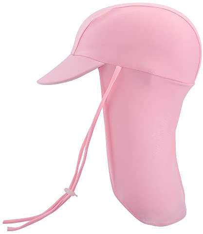 MK MATT KEELY skärmmössa barn UV-skydd 50+ 1–10 år, flicka, pojke, elastisk solhatt med nackskydd, ROSA, one size