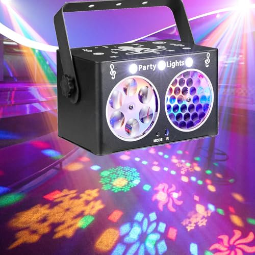 LED Party Disco Lights Sound Activated Strobe Lights with Remote,128 led Beams Patterns DJ Karaoke Equipment Stage Lights