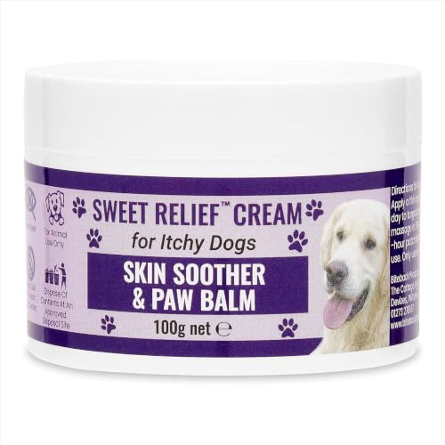 Biteback Products Sweet Relief® Itchy Dog Skin Cream – with Benzyl Benzoate – Soothes Itchy, Dry Skin, Paws & Ears – Non‑Steroidal, Sensitive Skin Friendly – 100 g | Soothes Itchy And Dry Skin, Paws And Ears, Non Steroidal, Sensitive Skin Friendly, For Dogs, Benzyl Benzoate, 100 g