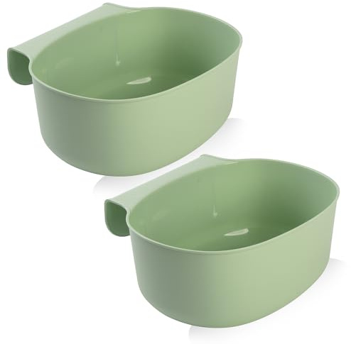 Penelife 2x Poubelle Plan de Travail à Suspendre - Table à Langer Bébé - Bac Plastique Cuisine 26 x 17 x 12 cm - Corbeilles Vert