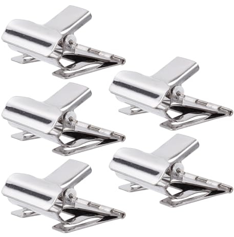 NUOBESTY Price Tag Clips 5 Pack Metal Label Holder Clamp for Retail Stores Supermarkets Basket Labels and Merchandise Sign Display Silver
