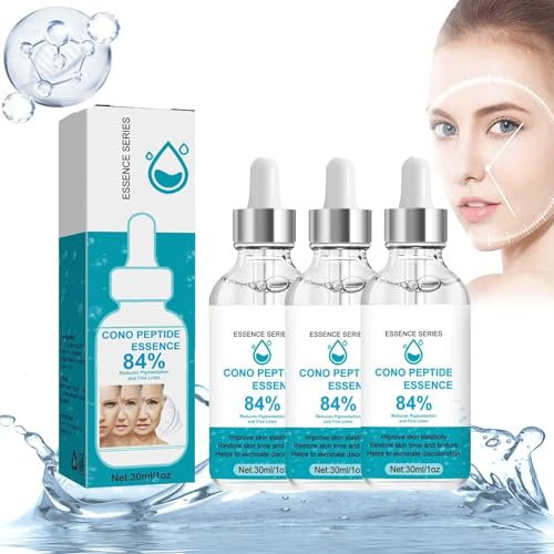 3 Stück Cono-Peptid-Essenz 84%, Peptid-Anti-Falten-Anti-Aging-Essenz, Hautpflege-Essenz Anti-Falten-Hautstraffungscreme, Zur Befeuchtung Und Aufhellung Der Haut