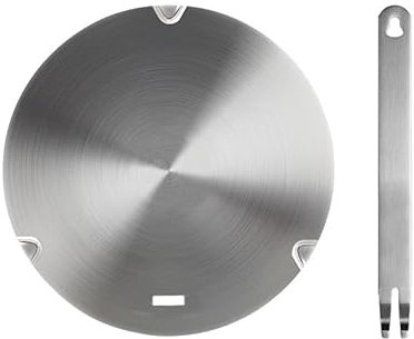 Grourarty Plaque en acier inoxydable de 18 cm avec poignée amovible, adaptateur à induction pour diffuseur de chaleur, lait et café