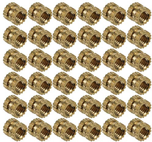 PartyKindom 100stücke Außendurchmesser Messing Knurled Einpressmuttern Hochfeste Einbettungsmuttern Für Kunststoffanwendungen Und Spritzguss Für Mobile Gehäuse Und Automobilteile