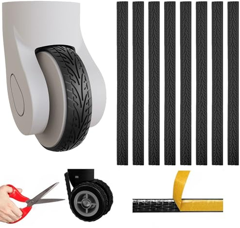 Kakveiai Lot de 8 Housses pour Roues de Bagages en Silicone, Réduction des Vibrations Sonores, pour la Plupart des Bagages à 8 Roulettes/Protection pour Roulettes de Chaise