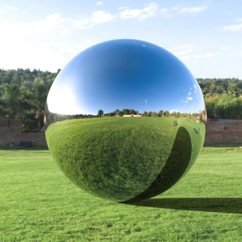 BNEZZ Stainless Steel Gazing Balls E Buying Silver Mirror Polished Hollow Gazing Globe Reflective Garden Sphere for Home Ornament Decoration (15cm)