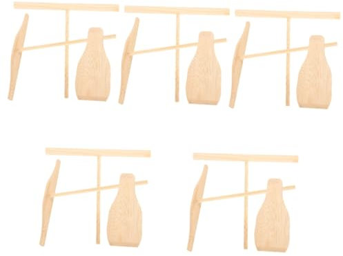 TOPBATHY 5sets Wooden Pancake Spread and Flipper Non Stick Crepe Pan Utensils for Home Restaurant Use