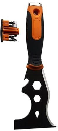 Yplkm Rascador de pintura, rascador para limpiar | 16 en 1 rascador de papel pintado de acero inoxidable, herramienta de espátula multifuncional, removedor de bordes de color para eliminar rápidamente