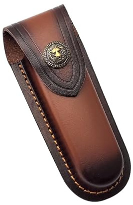 Leder Gürteltasche-Messer Etui in Braun - Schutzhülle für Klappmesser