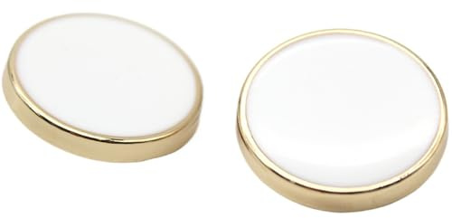 Codulu 2PCS botones redondos vintage para coser-Blanco/Oro-25mm | Botones de recambio,chaquetas y camisas tipo blazer,costura para adultos,decoración de ropa,manualidades para niños