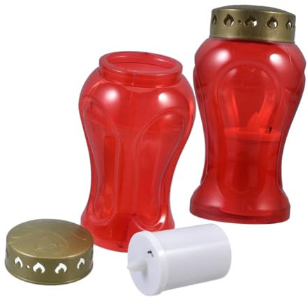 KITANDOVE 2piezas Lámparas De Cementerio Led Faroles Rojos Para Jardín Conmemorativas Para Decoración De y Memoriales