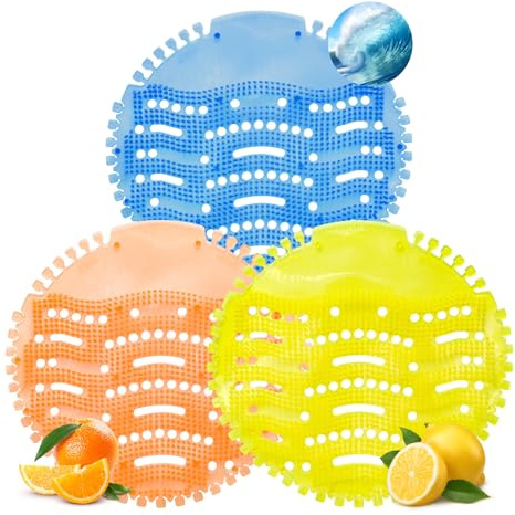 BLUE BAZAAR 18 Pack Urinal Mats 16X16CM Urinal Screens Splash Mats Urinals | Deodoriser Three colors Clogging Lasting Odor Freshener Urinals Cake for Bathroom Restroom
