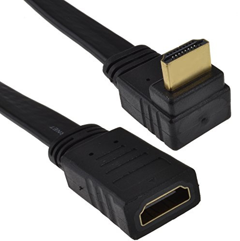 kenable Rechts Abgewinkelt 90 Flach HDMI Verlängerung Kabel Stecker Zum Weiblich Buchse 1 m [1 Meter/1m]