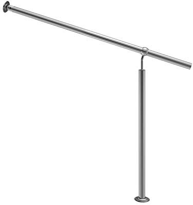 Monzana Stainless Steel Entrance Railing 80 cm Indoor Outdoor Handrail Wall Handrail Stair Railing