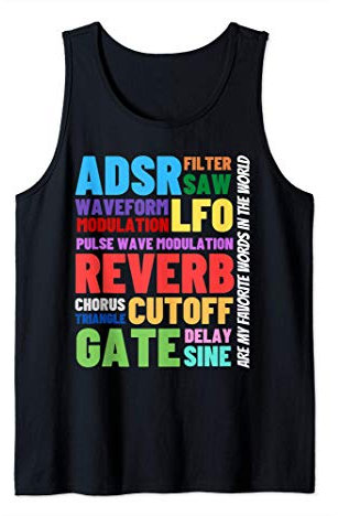 Analog Modular Synthesizer Wörter Techno Rave Synth Nerd Tank Top