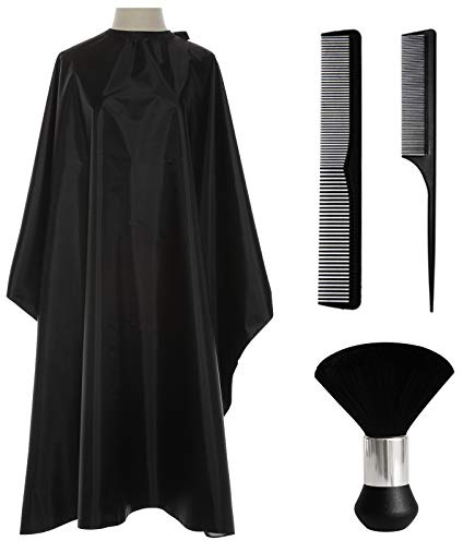Nylon Waterproof Professional haircut cape with Snap Closure Salon Cape,barber cape and Neck Duster Hair Comb Set hair cutting cape, Hairdressing Cutting Beard Apron