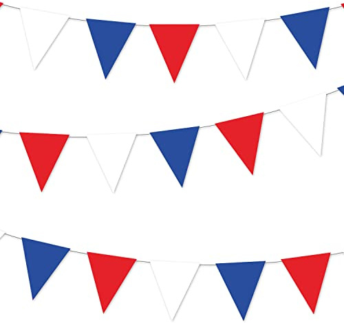 amscan 9913045 GB RWB Plastic Pennant Bunting (6pcs, 10m)