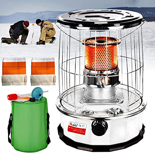 vikitim Efficace Poele A Petrole Camping, Réchauffeur De Poêle Au Kérosène 2 en 1 Réchaud À Pétrole Portable 10000BUT/6L pour Bouillir De l'eau Chauffer Cuisiner