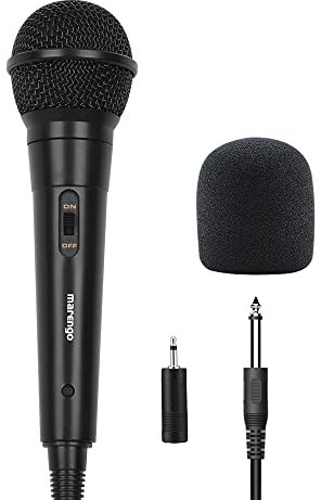 Marengo Handheld Wired Microphone, Cardioid Dynamic Vocal Mic with 13ft Cable and ON/Off Switch, Ideally Suited for Speakers, Karaoke Singing Machine, Amp, Mixer