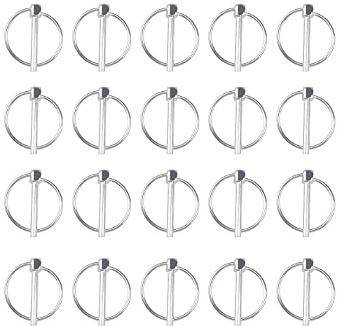 INCREWAY 3/16 Lynch Pin, 20 Pcs Carbon Steel Linch pins with Ring Heavy Duty Quick Release L-Pin Lock for Trailers Trucks (Dia 4.5mm*Length 36mm)