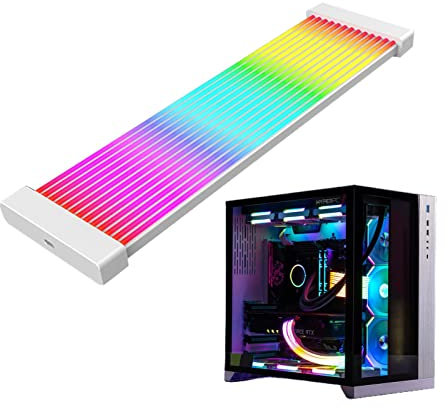 PW TOOLS BanARGB - Câble gainé d'alimentation,Câble d'extension d'alimentation ATX RGB 24 broches/3x8 Broches, Composants internes PC pour Carte ère