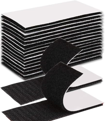 QILIMA 20 paia nastri in autoadesivi extra forti, chiusura in su entrambi i lati, per tessuto, parete, porta, metallo, vetro, plastica 30mmx10cm