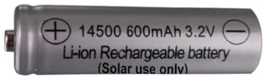 Rechargeable 3.2v AA Lithium-Ion Battery for use in Solar Lights