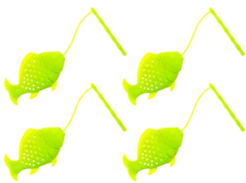 TOPPERFUN 4 Coladores de Té de Silicona Forma de Pez Pequeño, Filtro Infusor Creativo para Té Suelto, Colores Variados, Apto para Hojas, Hierbas y Especias, Adecuado para Color Aleatorio