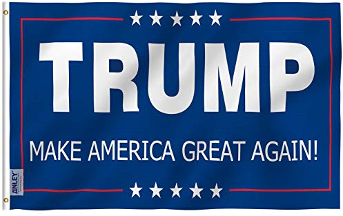ANLEY Fly Breeze 3x5Pi Drapeau de Donald Trump-Couleur Vive Résistant aux UV-Tête en Toile/Double Couture-Drapeau du 45e Président des États-Unis Polyester œillet en Laiton 3x5Pi