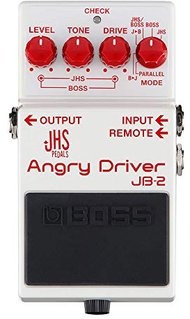 BOSS JB-2 Angry Driver Combines the voices of the BD-2 Blues Driver from BOSS and Angry Charlie from JHS Pedals
