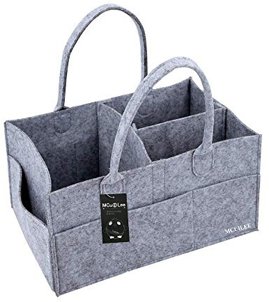 MCUILEE Cajas para pañales Nursery almacenamiento bin cesta de fieltro bolsa de organizador Basura pañales toallitas Bebé bolsa de almacenamiento Caddy para Bebés Diaper Nappy Bag