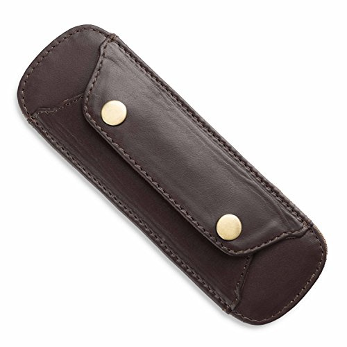 LEABAGS Almohadilla de Hombro de Cuero de búfalo Genuino | Aspecto Vintage | Correa de Hombro para Bolsas | Almohadilla de Hombro con Superficie Antideslizante | 18x6cm | Choco