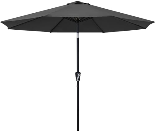 ABCCANOPY Sonnenschirm wasserdicht UV50+ mit Kurbel, Dunkel Grau 230cm