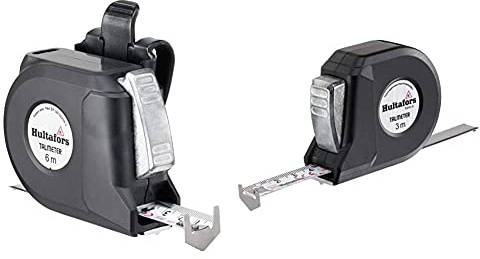 Hultafors Massband Talmeter 6 m, 359303 & Talmeter Bandmaß 3 Meter, 359203, Massband mit Patentierter Zusatzfunktion für Innen- und Aussenmessungen…