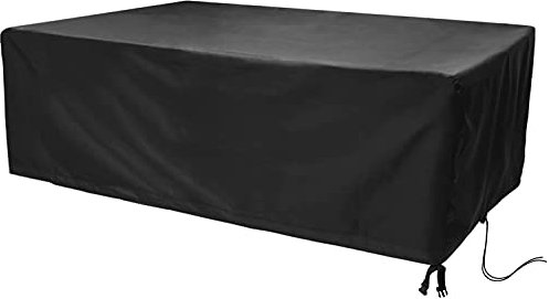 Garden Furniture Cover, Waterproof, Windproof, Anti-UV, Heavy Duty Rip Proof Oxford Fabric Large Patio Set Cover, Rectangular (242 x 182 x 100cm) - Black