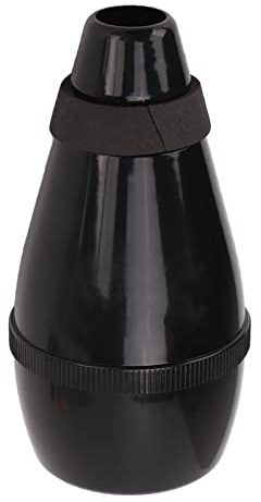Sordina para práctica de trompeta, bien hecha, ajustable, universal, sordina de trompeta ABS completamente cerrada para tocar en banda Negro