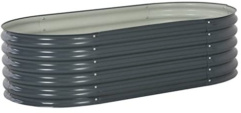 Chusui Garten-Hochbeet, Hochbeete Für Garten, Pflanzbeet, Balkonkasten, Garten Beet, Pflanzkübel, Pflanzgefäße, 160x80x44 cm Verzinkter Stahl Grau