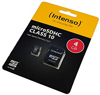 4Go Carte mémoire Compatible avec Easypix GoXtreme Nano Kamera, microSDHC, Classe 10, HighSpeed, avec Adaptateur SD
